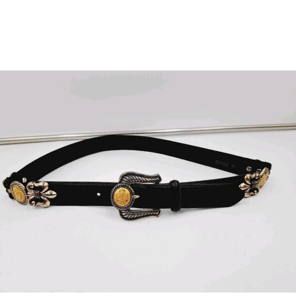 Brighton Black Belt with Gold and Silver Accents